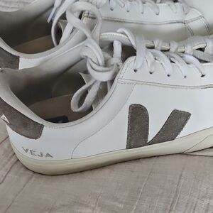 Veja White and Gray Casual Sneakers